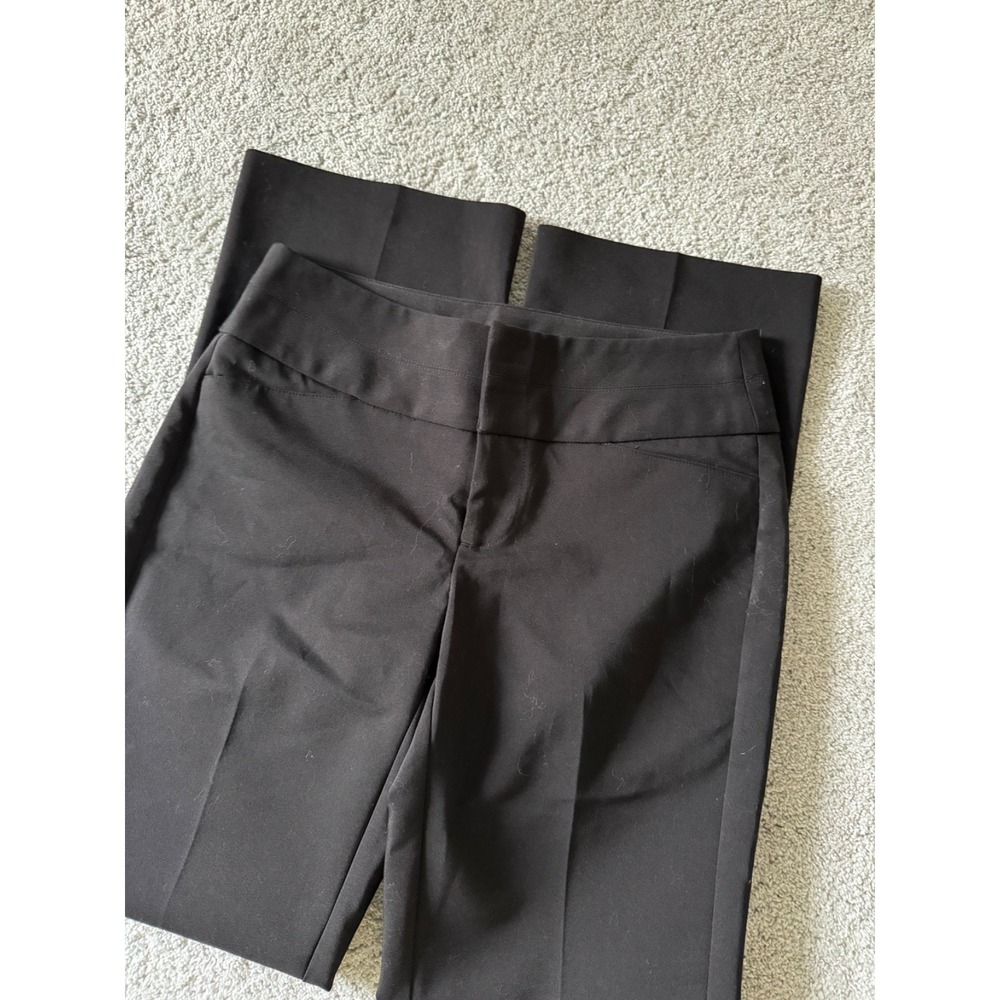 Elle Dress Women's Black Pants - Size 2 Straight Leg Zip Button Flat Front